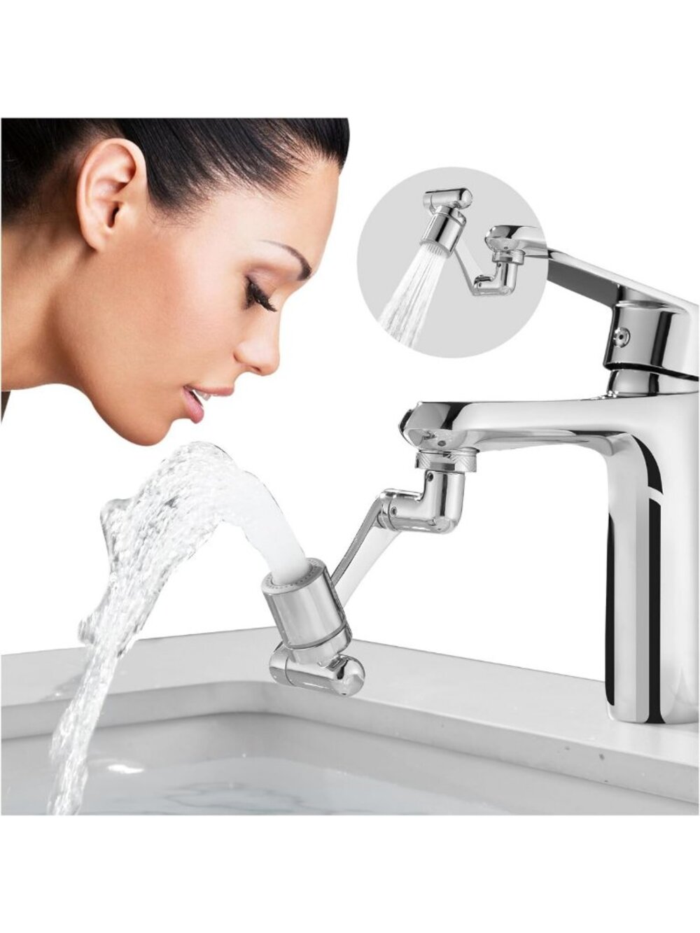 Swivel Faucet Extender Sink Aerator - Patented Design, NSF/ANSI 372 Certified